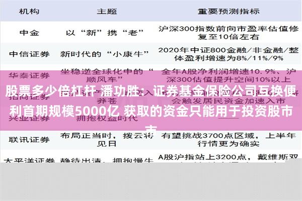 股票多少倍杠杆 潘功胜：证券基金保险公司互换便利首期规模5000亿 获取的资金只能用于投资股市