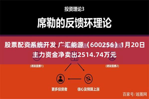 股票配资系统开发 广汇能源（600256）1月20日主力资金净卖出2514.74万元